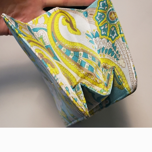 Banana Republic Silk Y2K Clutch - Evening Bag Paisley Print Gold Chain - Picture 9 of 12